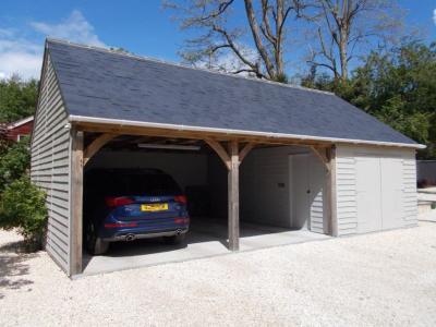 Pic 74. 6.0m x 6.0m 2 bay Carriage House with 3.0m x 6.0m attached Garage with slate roof